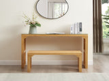 Natural Pine Dining Long Bench and Table Set Versatile Indoor Wood Furniture for Entryway, Living W1758P292488