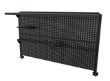 Clamp-On Desk Pegboard with Single Monitor Stand, 43x35 Inch Steel Peg Board Organizer with Hooks & 68031913