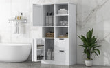 ZNTS Bathroom Storage Cabinet with Doors and Drawers, Multiple Storage Space, Freestanding Style, Open 56753235