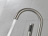 Mount Bathtub Faucet Freestanding Tub Filler Brushed Nickel Standing High Flow Shower Faucets with 20416546