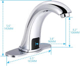 ZNTS Automatic Sensor Touchless Sink Faucet with Deck Plate, Chrome Vanity Faucets, Hands Free DSAT620CH