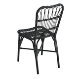 Outdoor PE Wicker Patio Dining Chairs Set of 2,Outdoor Rattan chairs for Backyard, Poolside, Garden, N762P236148G