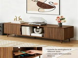 Fluted TV Stands for Living Room, 54.3" Mid Century Modern Entertainment Center, TV Console with W3204P469395