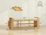 Shoe Bench with Cushioned Seat Shoe Storage Bench with Side Umbrella Holder for Entryway 02209221
