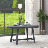 TREXM Wood Dining Table Round Extendable Dining Table for Dining Room WF299347AAE
