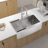 33x22x10"Farmhouse Apron Single Bowl Stainless Steel Kitchen Sink W2898P228903