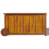 57 Gallon Outdoor Wood Storage Container with 2 Wheels, 2 in 1 Mutifunctional Garden Storage Bench 33551199