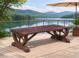 Outdoor Wagon Wheel Porch Bench for Backyard Garden,2-Person Wooden Garden Bench,Rustic Country T3971P612592