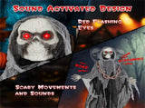 6.4 ft Halloween Standing Grim Reaper Automatic Arm Movement 08131336