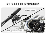 A2460 24 Inch Mountain Bike with Full Suspension, 21 Speed Shifter Lever with Gear Indicator, High W1856P501614