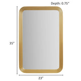 Rounded Rectangle Fluted Wall Mirror Gold See below B035P266695
