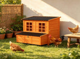 39" Wooden Chicken House, Chicken Coop with Nesting Box, Pull-Out Tray, Waterproof Roof for 2-4 88304524