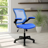 ZNTS Mesh Task Office Chair with Flip Up Arms, Blue 11465606