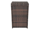With Top Cover Iron Frame Rattan Trash Can Brown Gradient 87596867