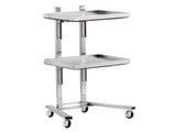 2 Tier Beauty Salon SPA Rolling Cart with Double Storage Tray Stainless Steel 02610336