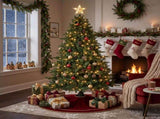 6FT Green Rotating Christmas Tree with 200 Warm White LED Lights, 8 Lighting Modes & Remote, 850 37715387