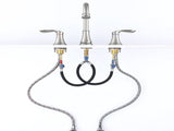 2-Handle 8 inch Widespread Bathroom Sink Faucet Brushed Nickel Lavatory Faucet 3 Hole 360&deg Swivel 89343189