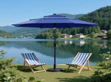 10ft 3-Tier Solar LED Patio Umbrella with Tilt Adjustment and UV-Resistant Polyester Fabric, Outdoor 86172517