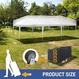 10x30ft Outdoor Pop Up Canopy, Portable Instant Canopy Tent for Outdoor Events 69431217