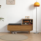 ANTIQUE HALLWAY BENCH CABINET IN OAK COLOR W1581P144418