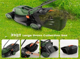 12 ampere 13.5 inch electric rope lawn mower with dual safety switches -Green 53308544