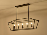 5-Light Farmhouse Kitchen Island Lighting,5 Light Industrial Linear Chandelier for Dining Room Metal W5008P465021
