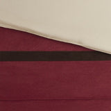 7 PC Pieced Faux Suede Comforter Set Red Cal King B03596841