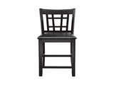 Classic Style Counter Height Chairs 2pc Dark Cherry Finish Faux Leather Upholstery Dining Furniture B01146337