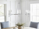 6-light Chandelier with Fabric Drum Shades Chrome See below B035P264527