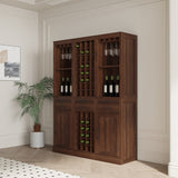brown walnut color modular 24 wine bar cabinet Buffet Cabinet W331P266135