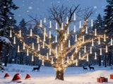 Blue meteor shower light, outdoor solar powered icicle light, snowflake falling rain string light, 02294674