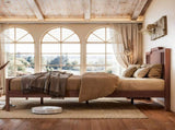 Full Size Platform Bed with Tall Headboard, Solid Bamboo-made Bed with Support Slats, Full Bed W5316P483992