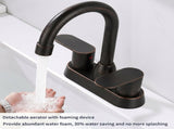 Bathroom Faucet Oil Rubbed Bronze 2-Handle Bathroom Sink Faucet 360 Degree High Arc Swivel Spout 03711677