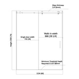 56-60"W76"H Frameless Shower Door,6mm SGCC Tempered GlassProtective,Matte Black,Stainless Steel T3736P347126
