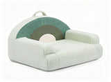 Kids Armchair Toddler Reading Sofa, Full Compression, Teddy Velvet Cute Rainbow Pattern Kids Sofa 08781934