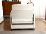 56.9" Loveseat Sofa Pull-out Sofa Bed Sleeper Sofa with a Reversible Backrest Cushion, Side Pockets, N719P208853A
