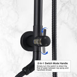 10" Rainfall Shower Head and Handheld Showerhead Combo Shower System with Slide Bar, Matte Black W1219105888