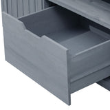 K&K 66.5" Outdoor Kitchen Island for Big Green Egg Grills, Solid Wood Outdoor Grill Cart for N707P250629G