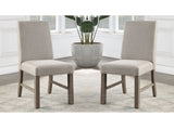 Elegant Rustic Gray Finish Solid wood Kitchen Set of 2pcs Dining Chairs Upholstered Seats Chairs w/ B011P162632