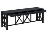 U_Style 60''Acacia Veneer Console with 4 Spacious Drawers, Modern Crisscross Design Entryway N711P289747B