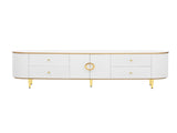 Modern TV Stand for TVs up to 80 Inches, Entertainment Center with 4 Drawers and 1 Cabinet, Wood TV 38254875