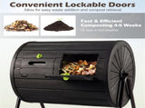 Dual Chamber Compost Tumbler 37.5Gal 360&deg Rotating Compost Bin with Stirring Blades for 55876880