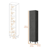 Lawen Tall Storage Cabinet, Single Door, 3 Broom Hangers B128P176121