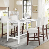 Mid Century Modern Bar Stools Set of 4, 40.4" Counter Stools Back, Linen Upholstered Barstools N752P269653K