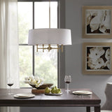 5-Light White Drum Shade Chandelier B03599265
