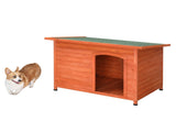 Waterproof Wood Dog House Pet Shelter Natural Wood Color L 86988362