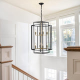 (Same as W1340142524/L1018-G) 8-Lights Black & Gold Lantern Tiered Pendant Light Fixtures, W1340P206664