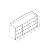 Wooden Shoe Storage Bench, Nine Storage Shelves, Entryway Organizer, Dark Taupe B107131299