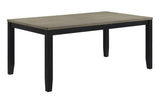 1pc Contemporary Dining Table Rectangular Wood Base Two-Tone Brown Black Finish Wooden Dining Room B011P264142
