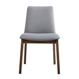 Walnut Finish Side Chairs Set of 2, Gray Fabric Upholstery Seat and Back Wooden Kitchen Casual B2741P328571